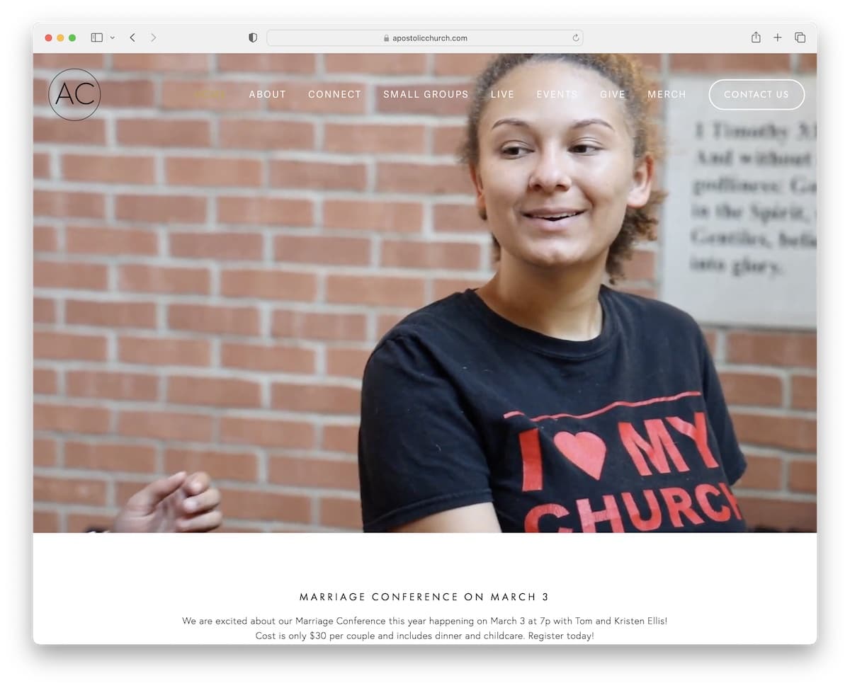site Internet de l'église apostolique
