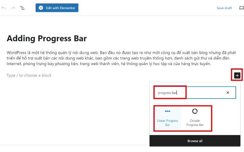 Come aggiungere una barra di avanzamento al sito Web WordPress nel 2024 4 Edit Post Adding Progress Bar ‹ wordpress themes — WordPress