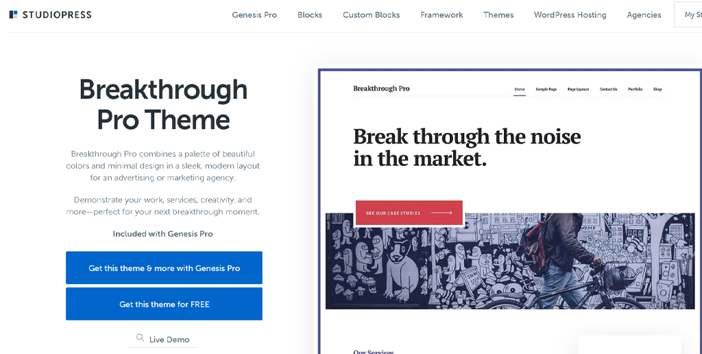 15+ 适合博客、电子商务和商业的最佳 WordPress 主题 12 Breakthrough Pro