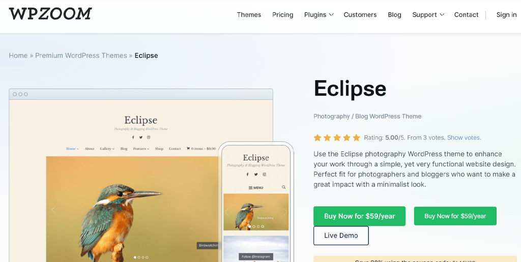 15+ 个适用于博客、电子商务和商业的最佳 WordPress 主题 7 Eclipse