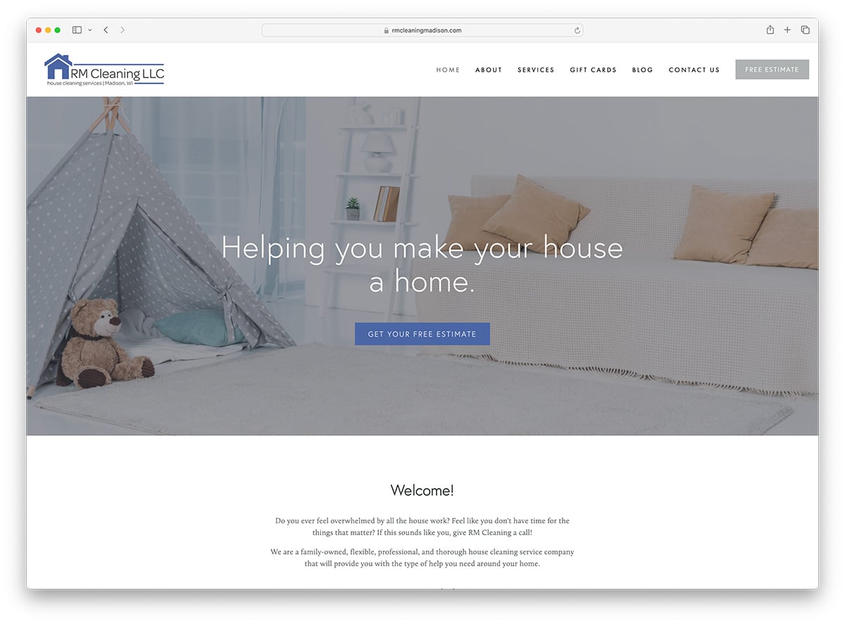 rm Cleaning Madison - ビジネス Web サイトの例