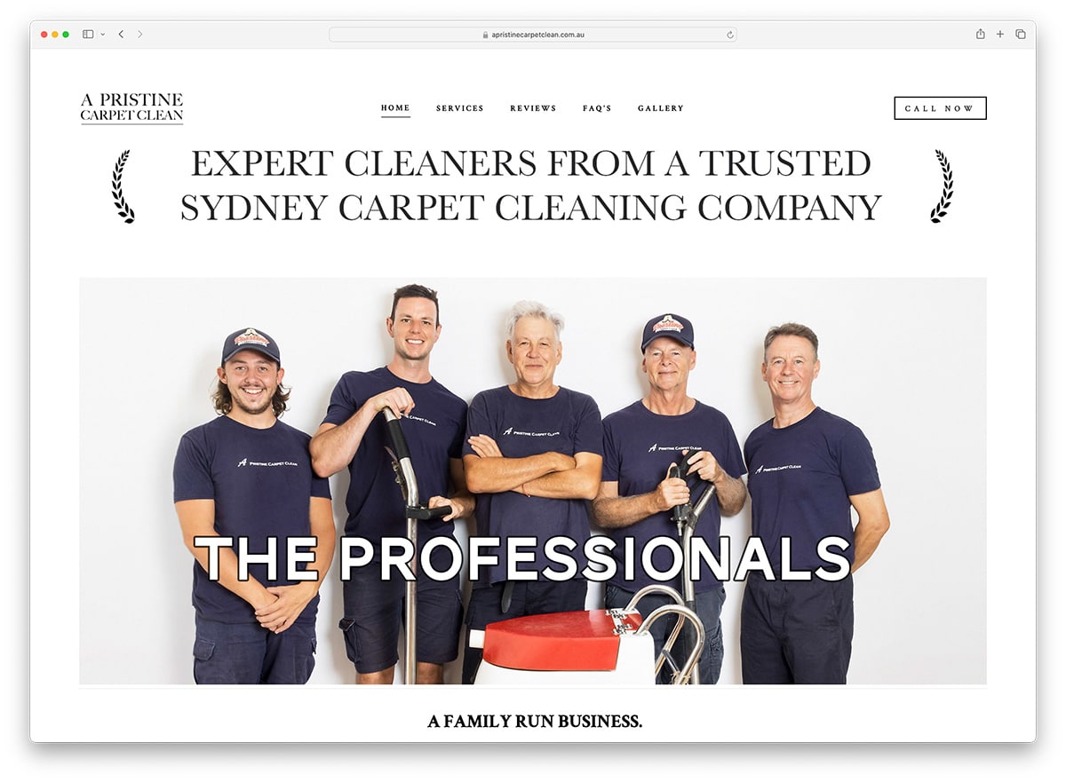 безупречная чистота ковра — пример веб-сайта семейной компании