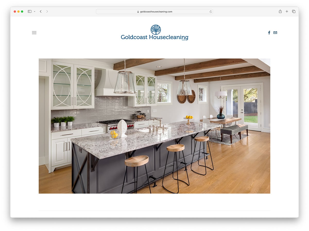 Website des Hausreinigungsunternehmens Gold Coast