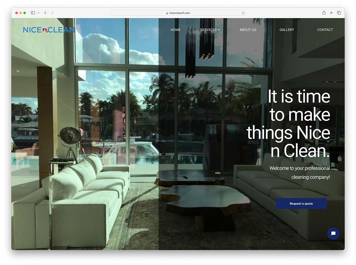 Nice n Clean: sitio web de la empresa en el área de Florida.