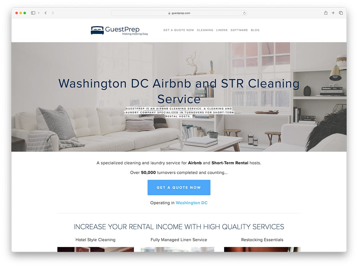 Guestprep — поставщик услуг по уборке Airbnb