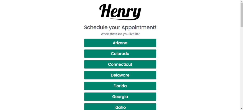 Henry Meds 日程安排页面