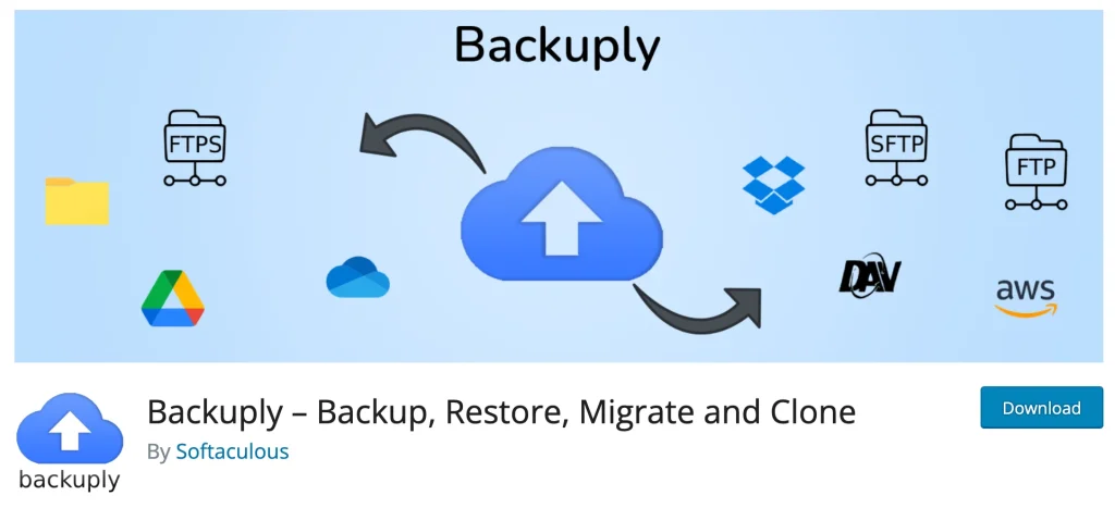 Backuply-WordPress-backup-plugin-capture d'écran