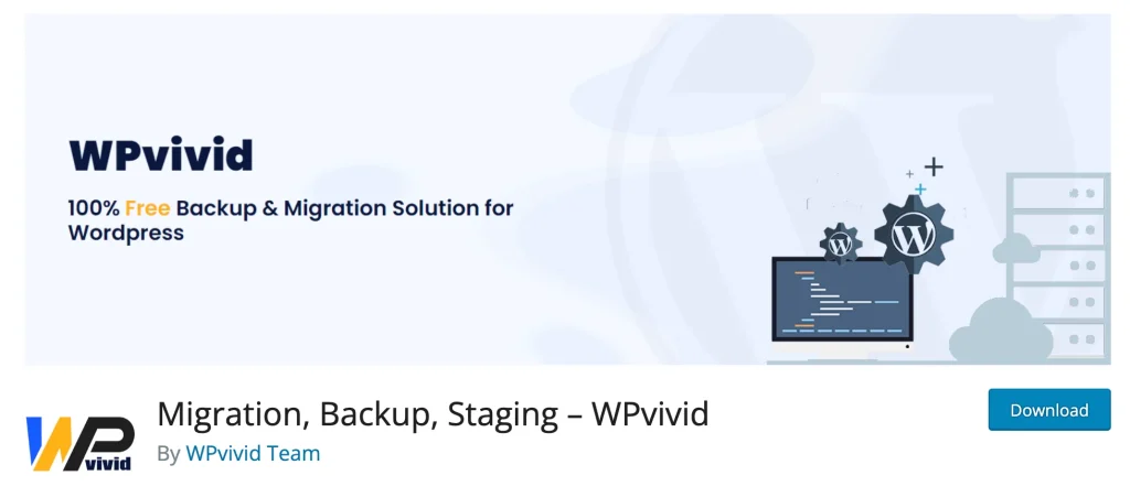 Schermata del plug-in di backup wpvivid