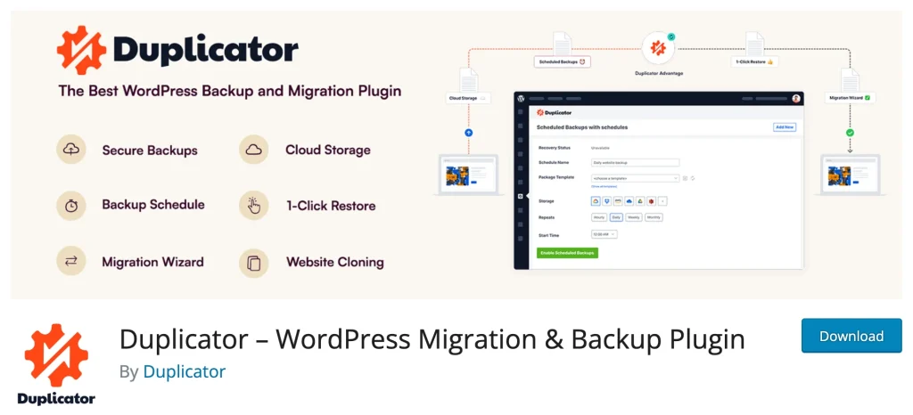 Duplicator-バックアップ-プラグイン-スクリーンショット