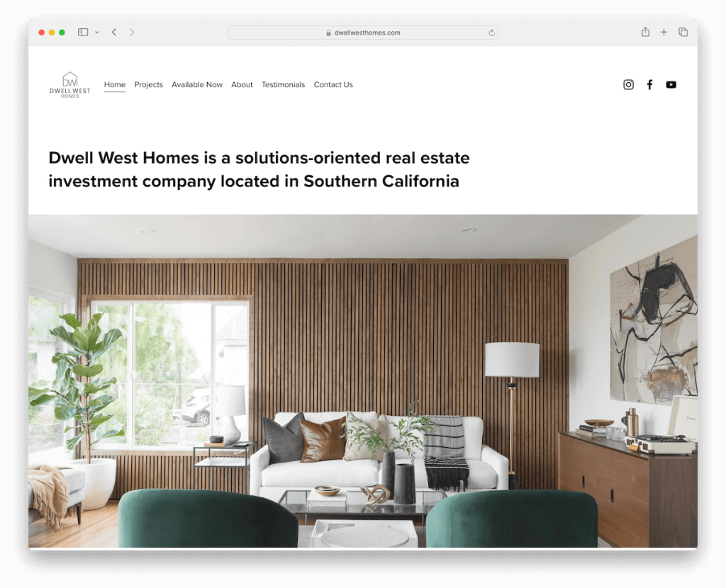 witryna internetowa Squarespace mieszkalnych West Homes