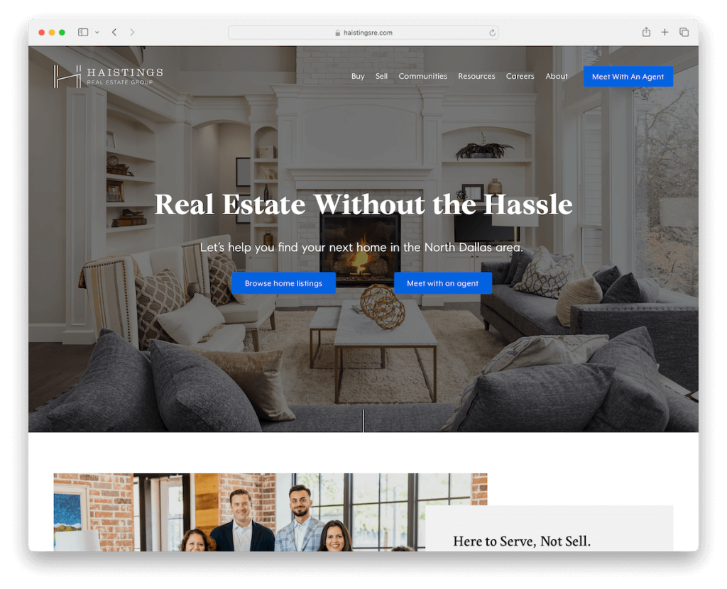 Sito web Squarespace del gruppo immobiliare Haistings