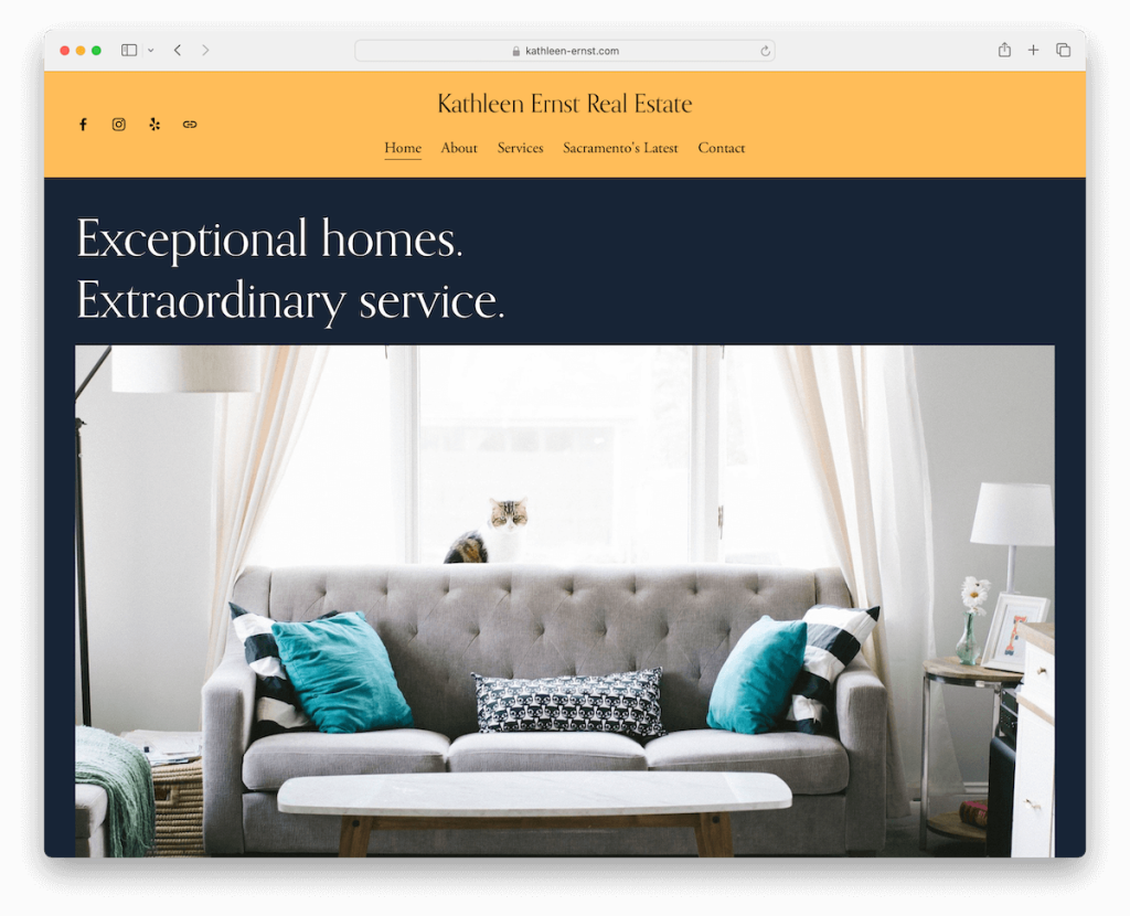 sito web di Squarespace immobiliare di Kathleen Ernst
