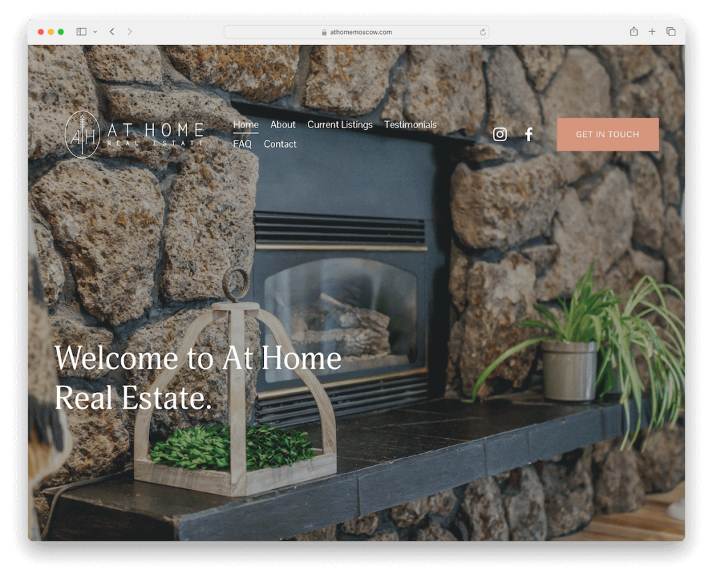 en casa sitio web de bienes raíces squarespace
