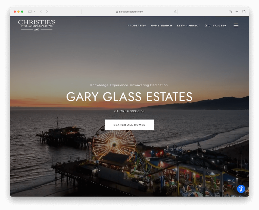 Sito web di Gary Glass Estates Squarespace