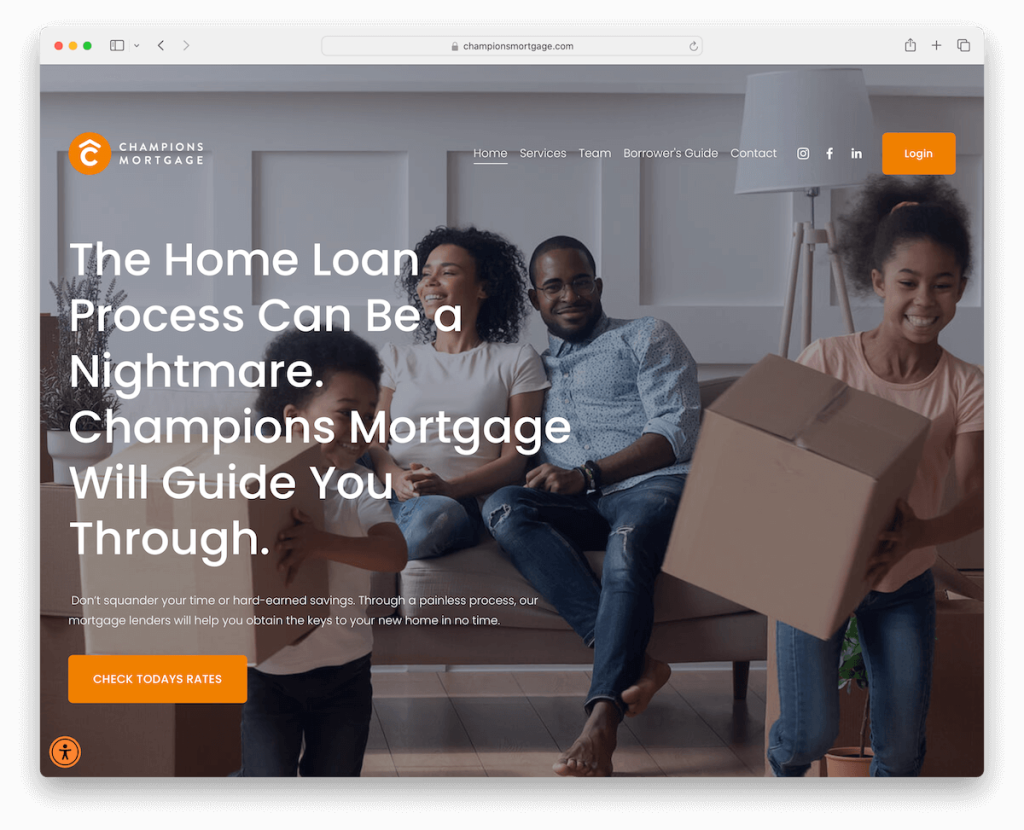Site Web de Squarespace sur l'hypothèque des champions