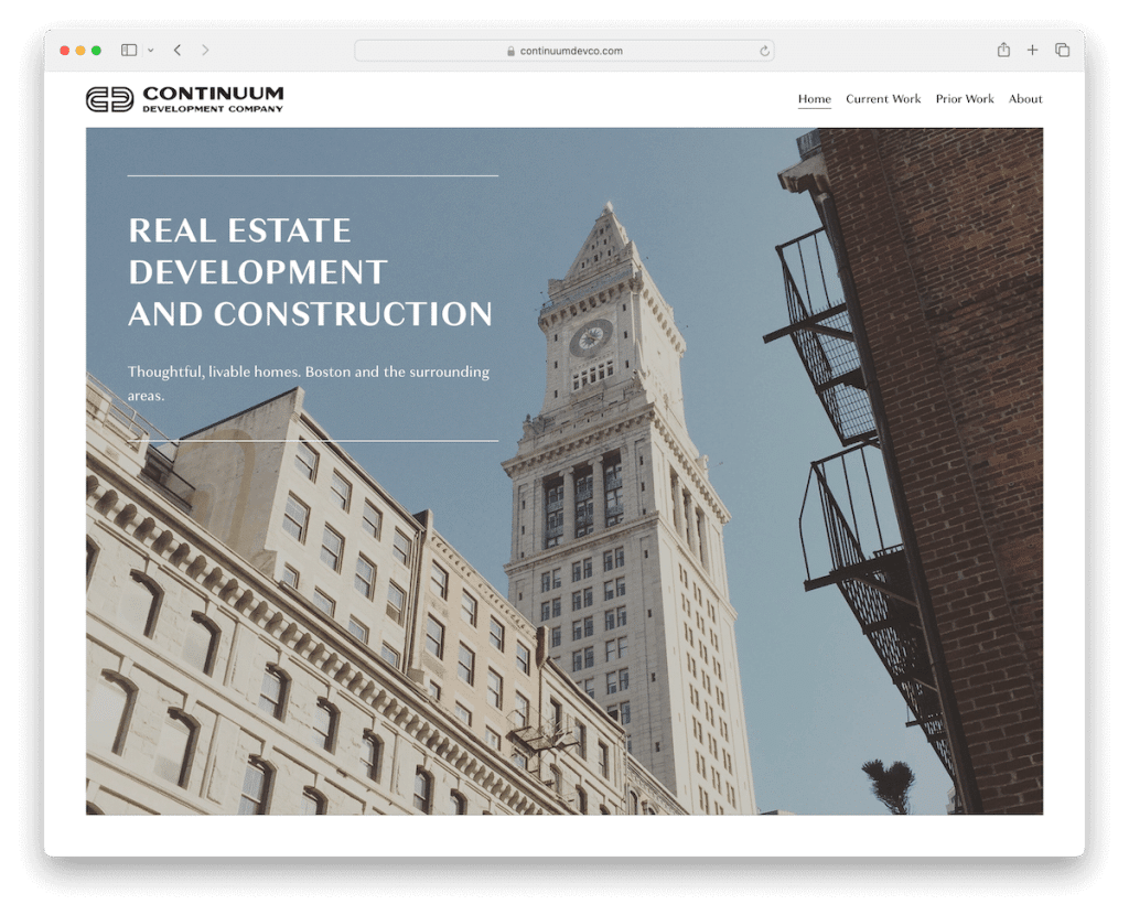 Веб-сайт Squarespace компании Continuum Development