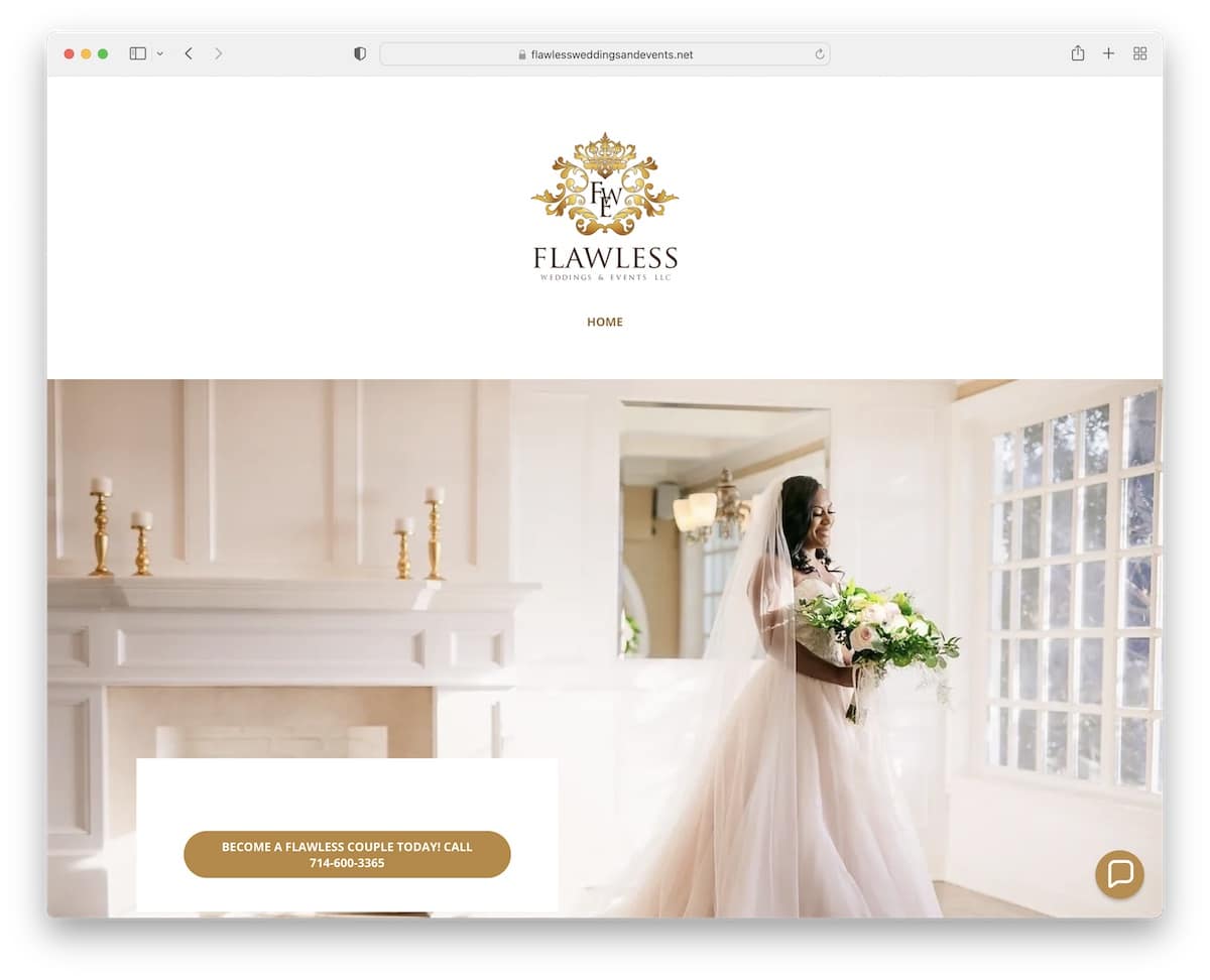 site Web de mariages et d'événements impeccable