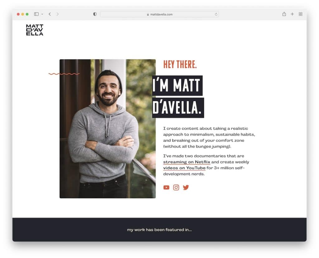 sito web del servizio Matt Davella