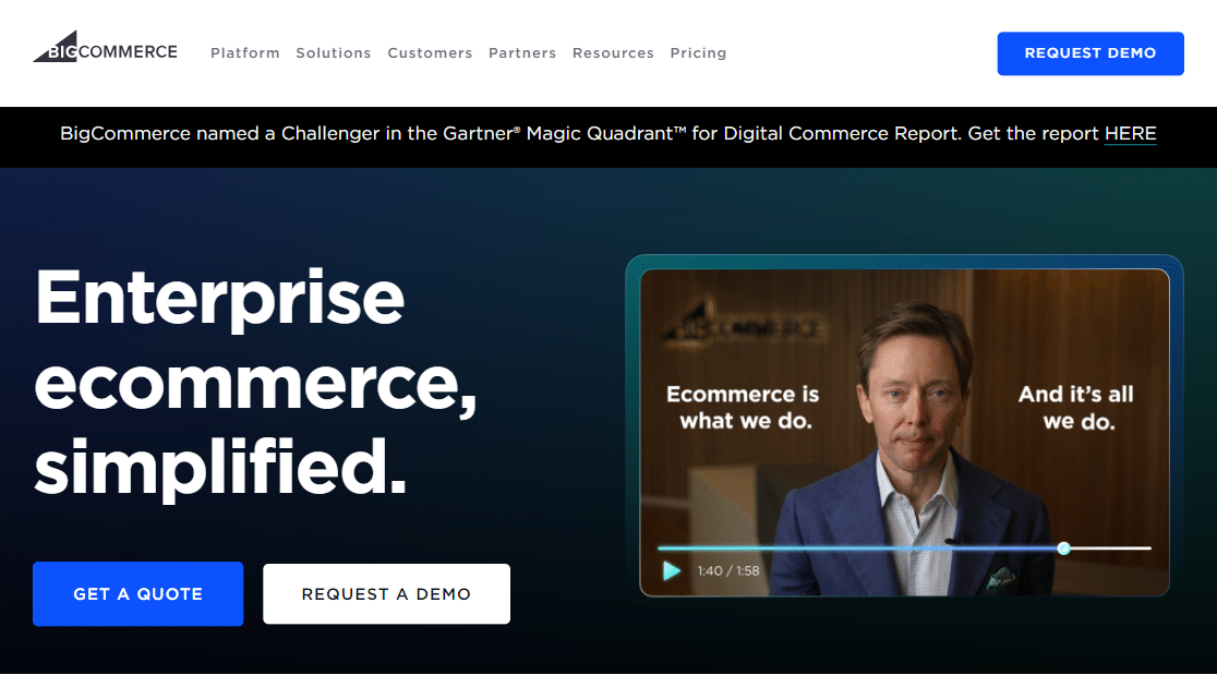 the bigcommerce homepage