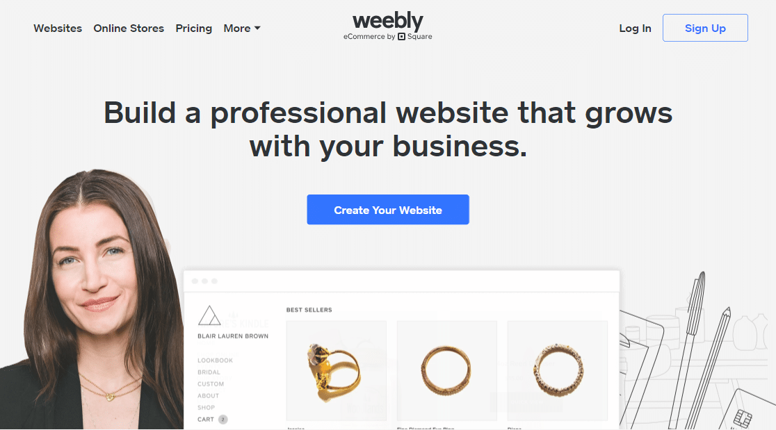 the weebly homepage