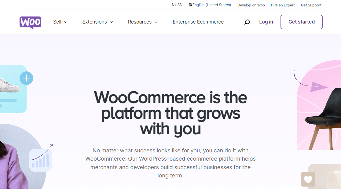 the woocommerce homepage