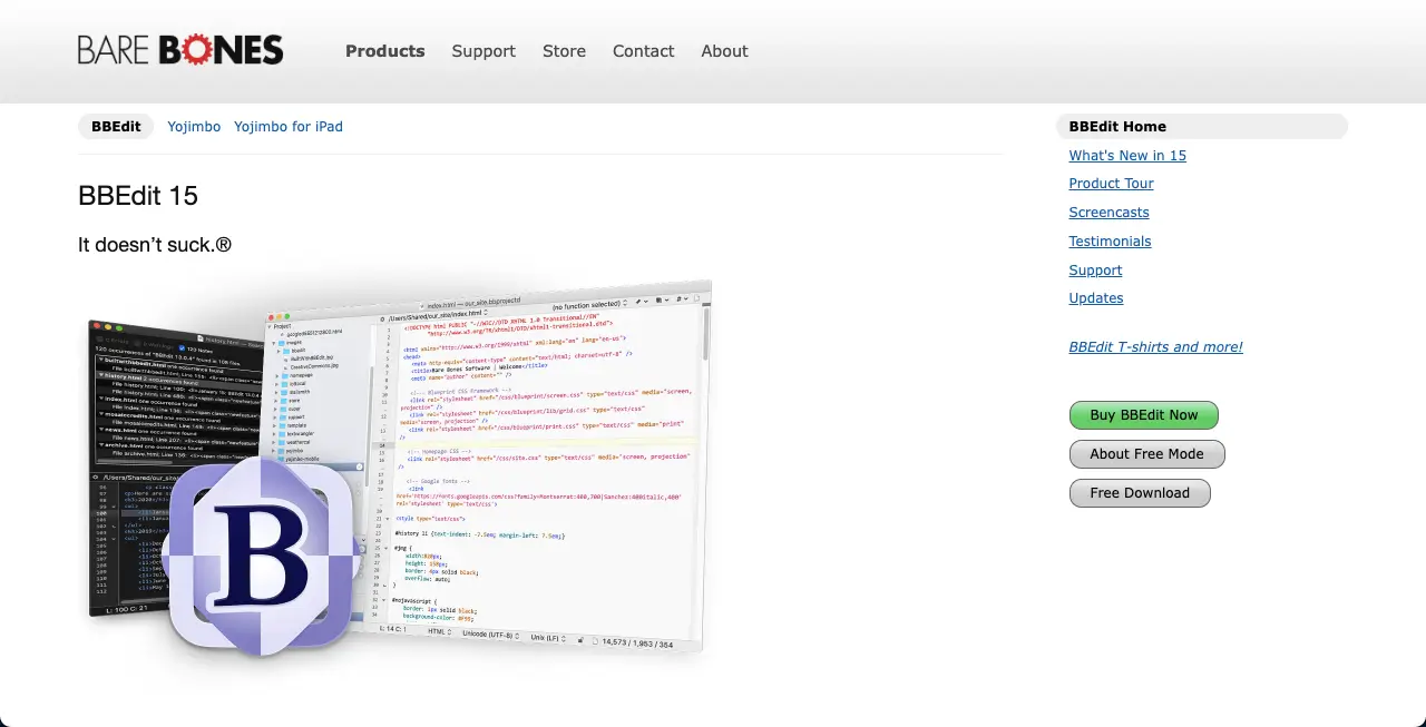 12+ beste Code-Editoren für die Webentwicklung (kostenlos und Premium) 9 BBEdit code editor