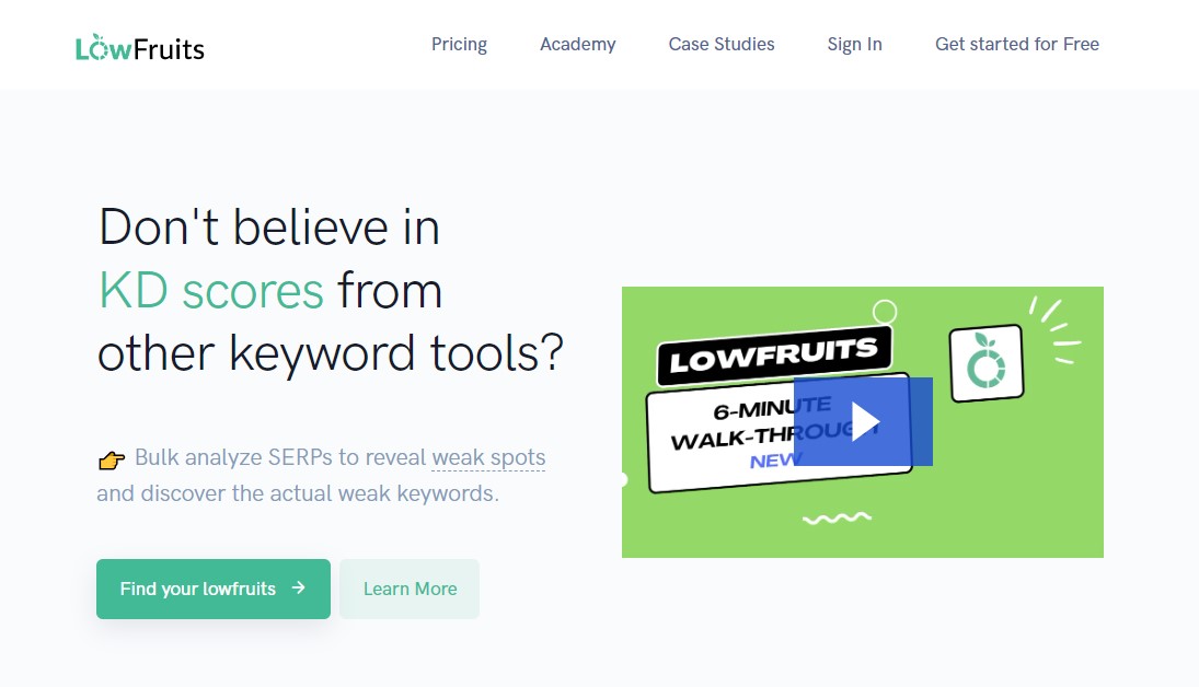 LowFruits: Alat Riset Kata Kunci Terbaik untuk Menemukan Kata Kunci dengan Mudah