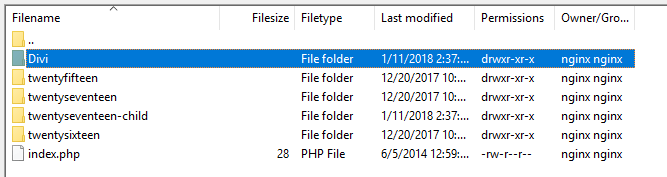 دليل wp-content / theme.