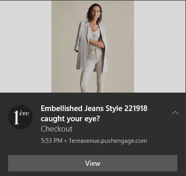 exemple de notifications push d'application Web