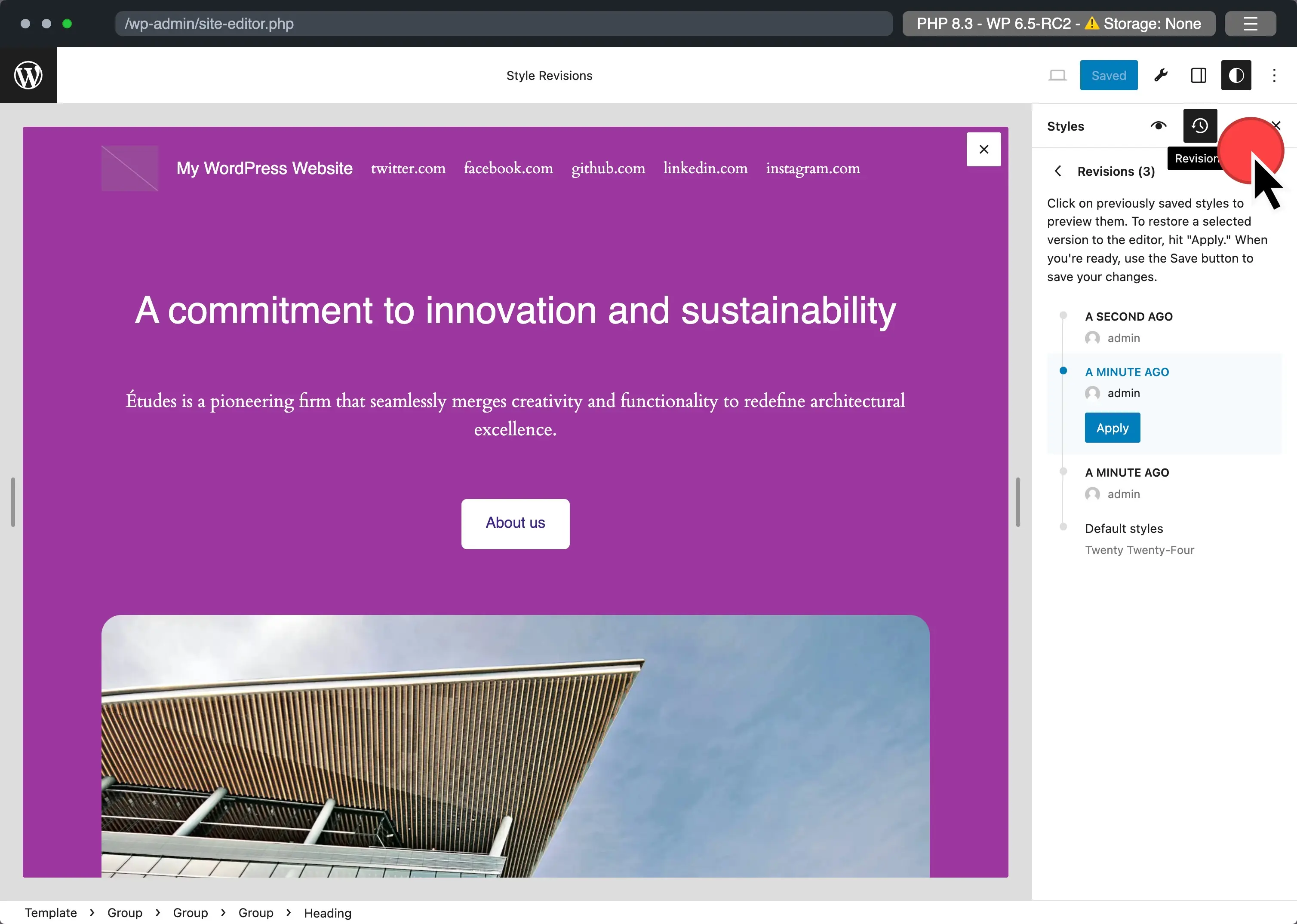 WordPress 6.5 修订版