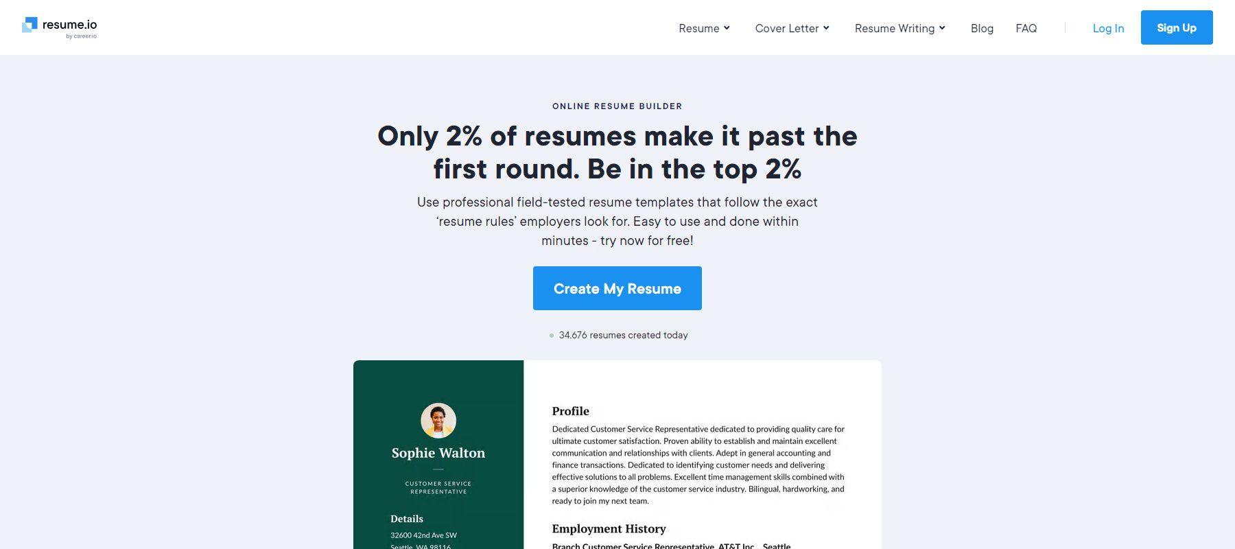 Resume.io - 首頁 - 2024 年 3 月