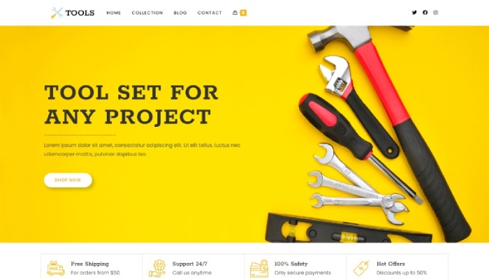 12 meilleurs thèmes et modèles WordPress pour la boutique d'outils 2024 7 screencapture tools oceanwp org 2024 02 29 00 08 56 1