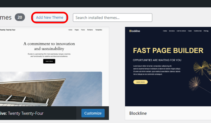 Jak stworzyć witrynę internetową z odzieżą w dużych rozmiarach za pomocą WordPress? 3 Add new theme
