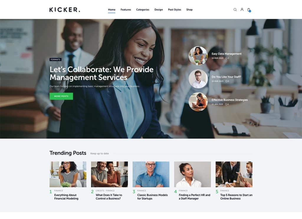 Kicker — тема журнала «Блог»