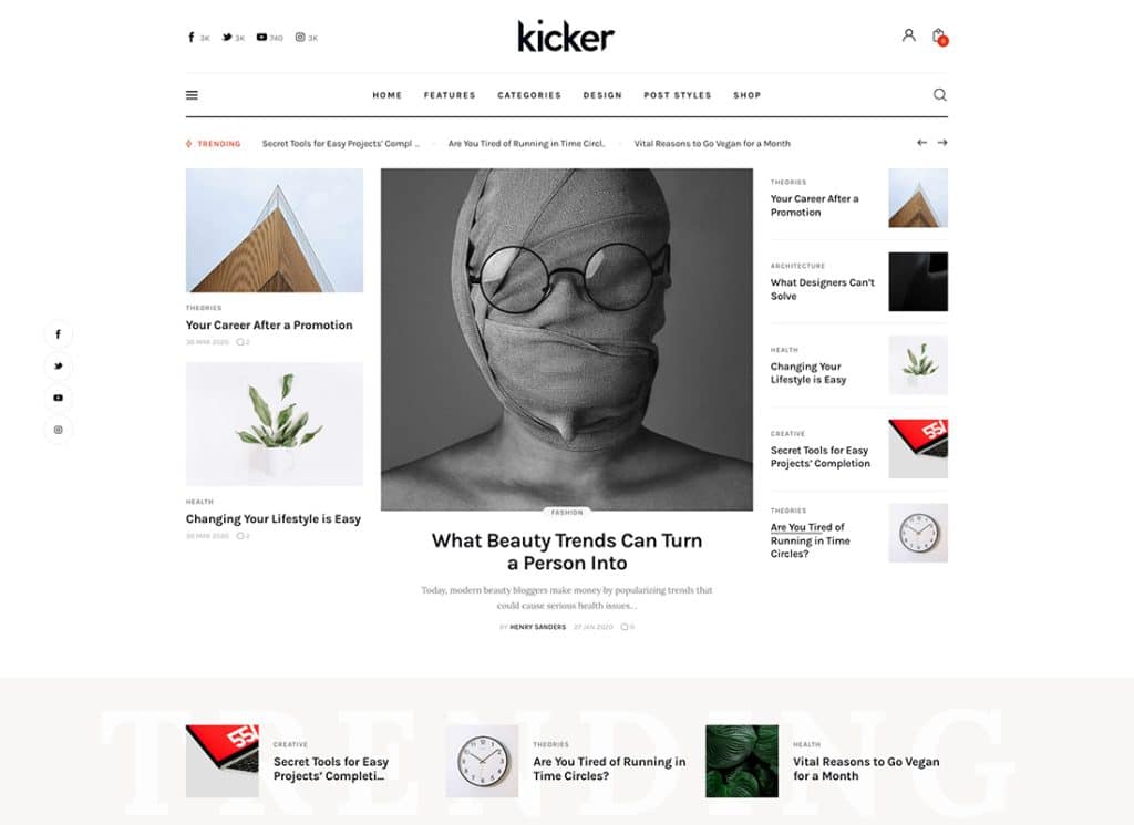 Kicker – motyw magazynu blogowego