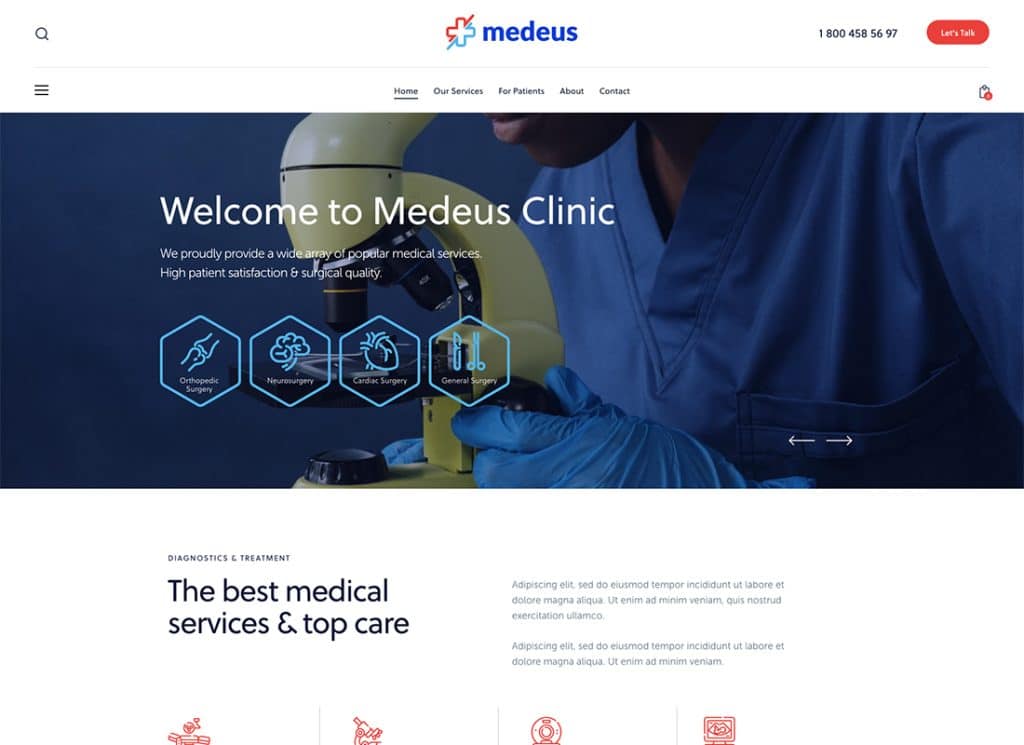 Medeus – Medizinisches Mehrzweck-Doktor-WordPress-Theme