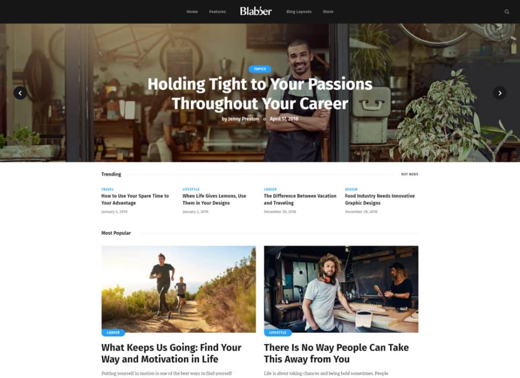 Blabber - Tema de blog e revista de notícias Elementor