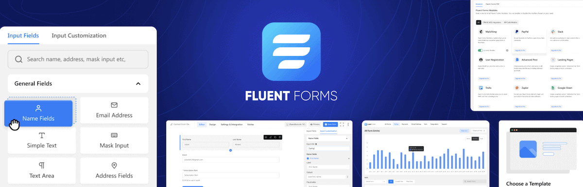 Изображение заголовка Fluent Forms с сайта WordPress.org.