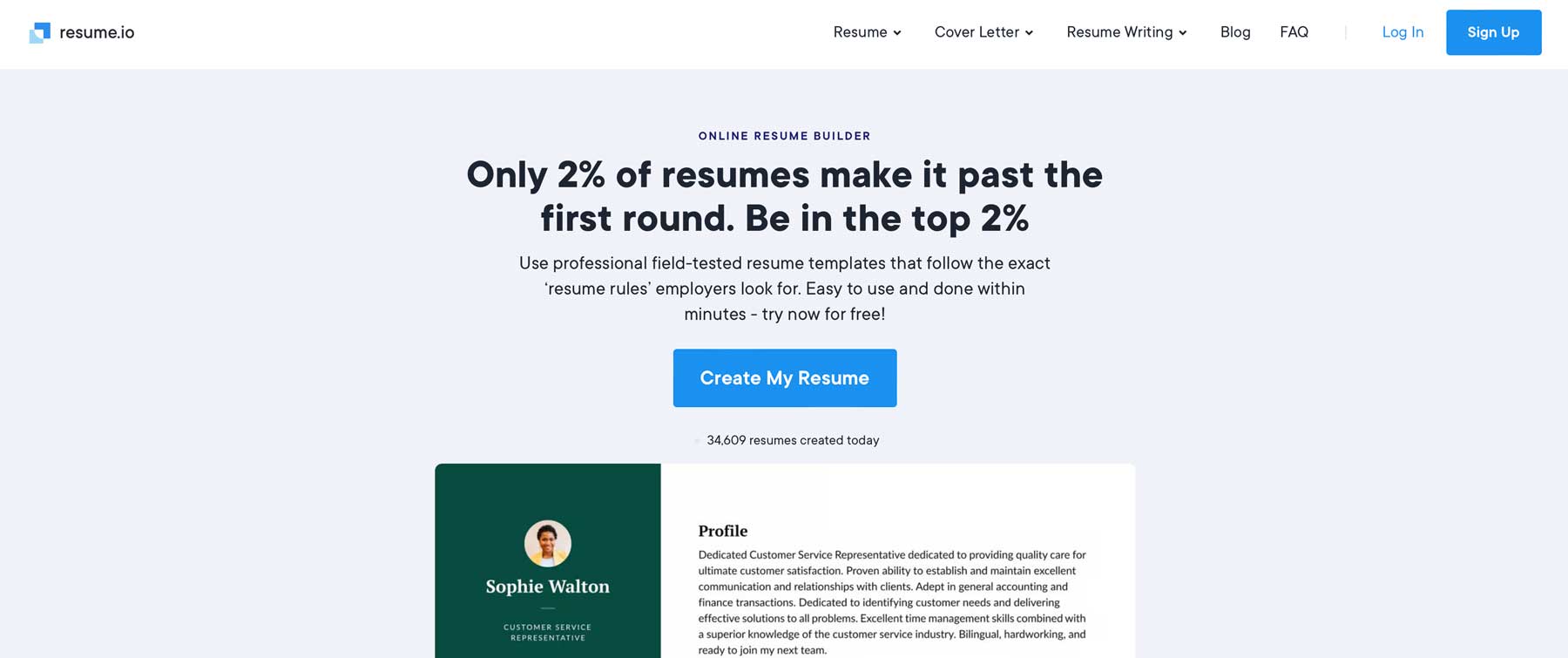 Resume.io キャリアのための最高の AI ツール