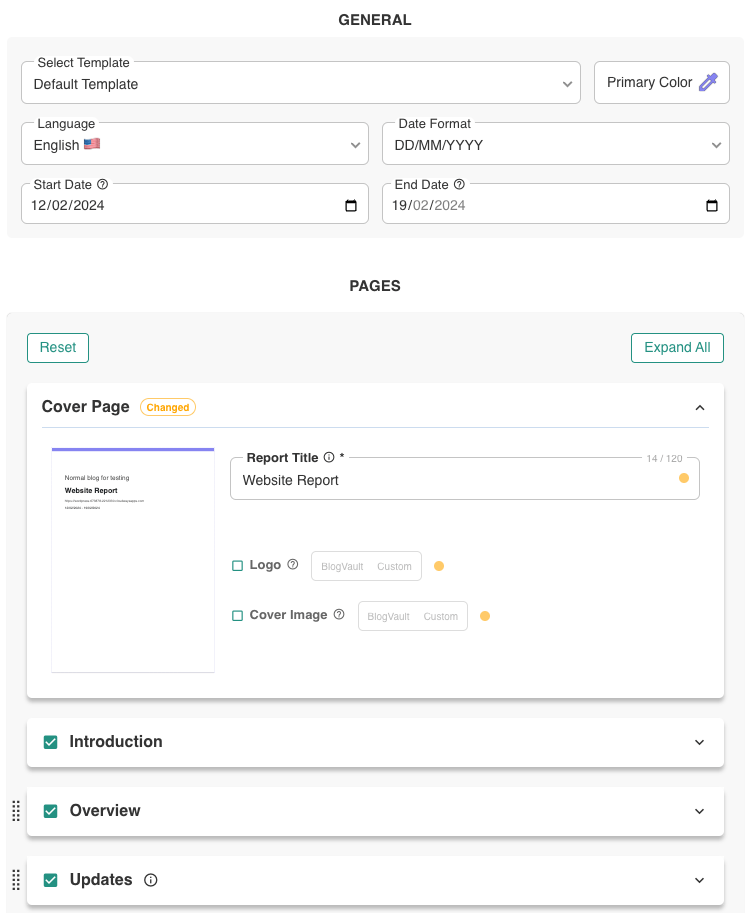 Отчеты в WP Remote