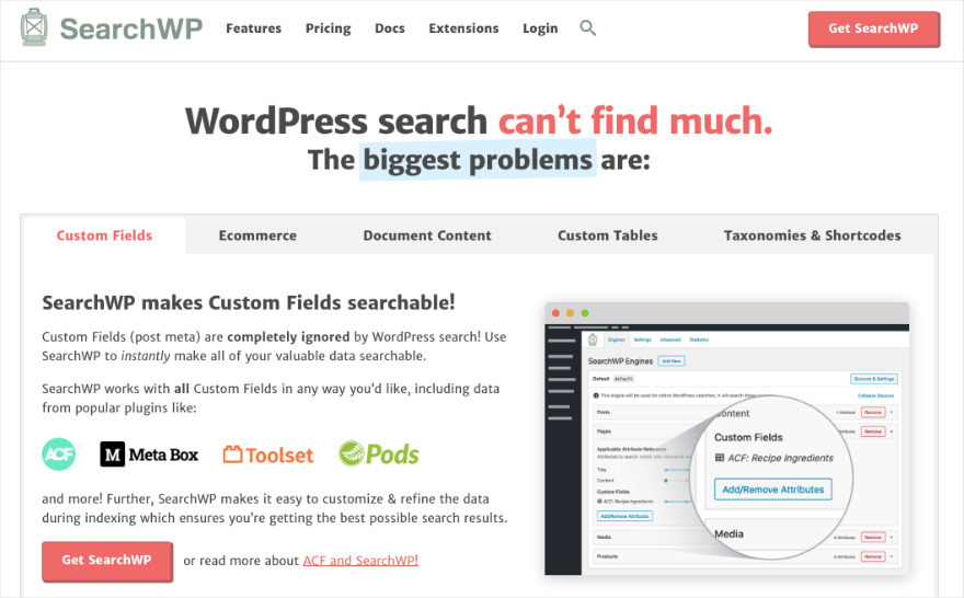 SearchWP WordPress arama eklentisi