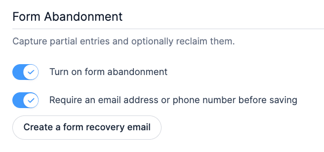 Active el abandono de formulario con un clic