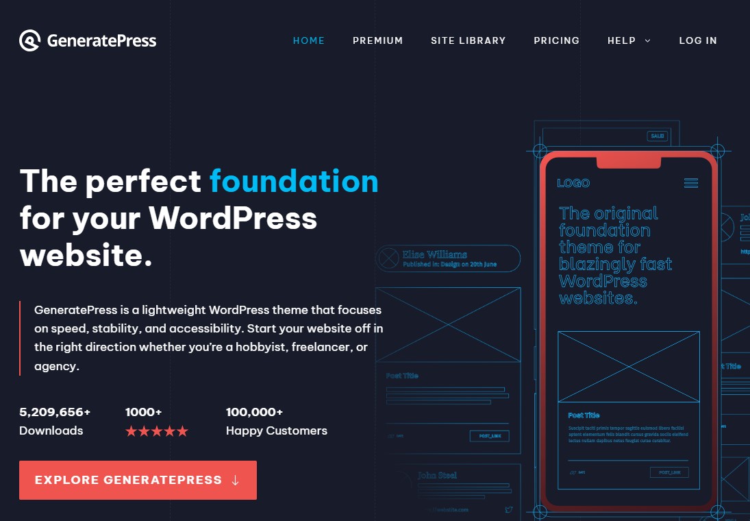 GeneratePress – Thème WordPress léger