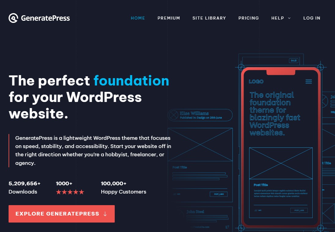 GeneratePress - Tema WordPress Ringan