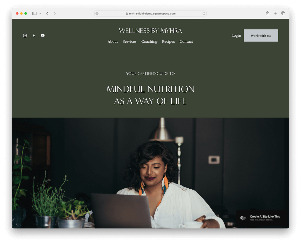 modèle de consultant Myhra Squarespace