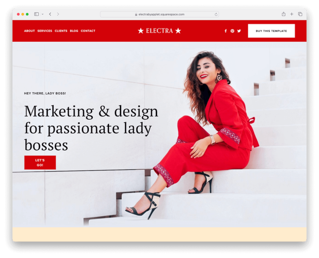 modèle de consultant Electra Squarespace