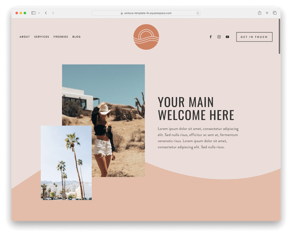 Modello per consulente Ventura Squarespace