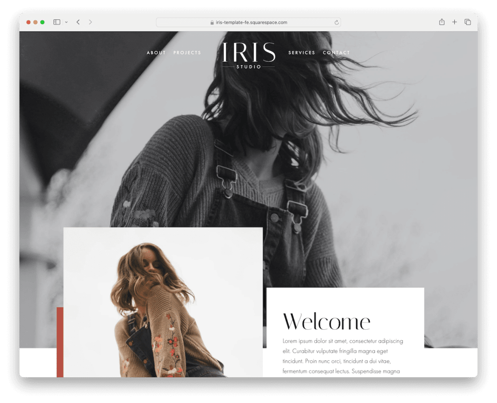 iris squarespace danışman şablonu