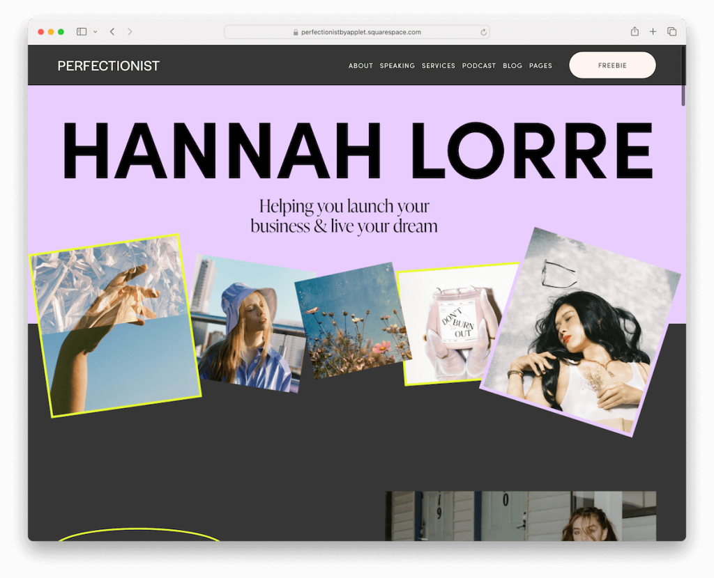 modèle de consultant squarespace perfectionniste