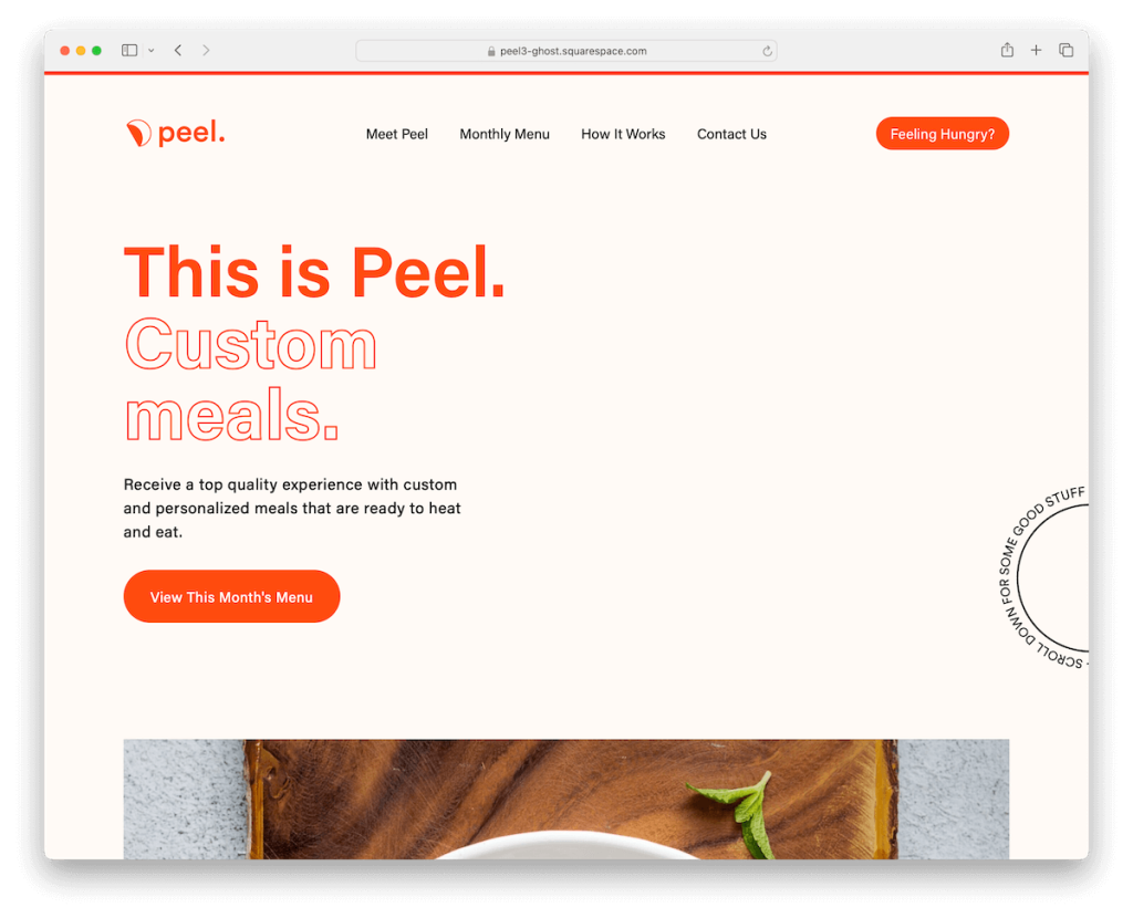 Peel-Squarespace-Restaurant-Vorlage